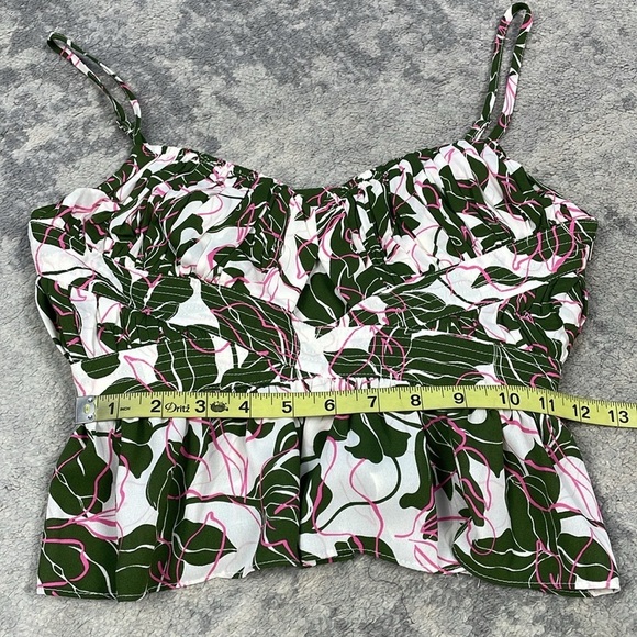 New Parker Floral Print Peplum Cami Top Keyhole Cut Out Tropical Sz 0 - Picture 11 of 14